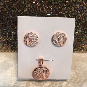 Rose sterling silver set